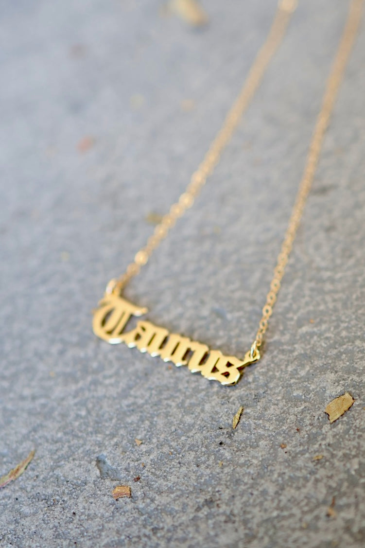 Astrology Script Necklace