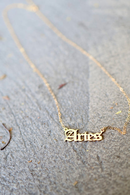 Astrology Script Necklace